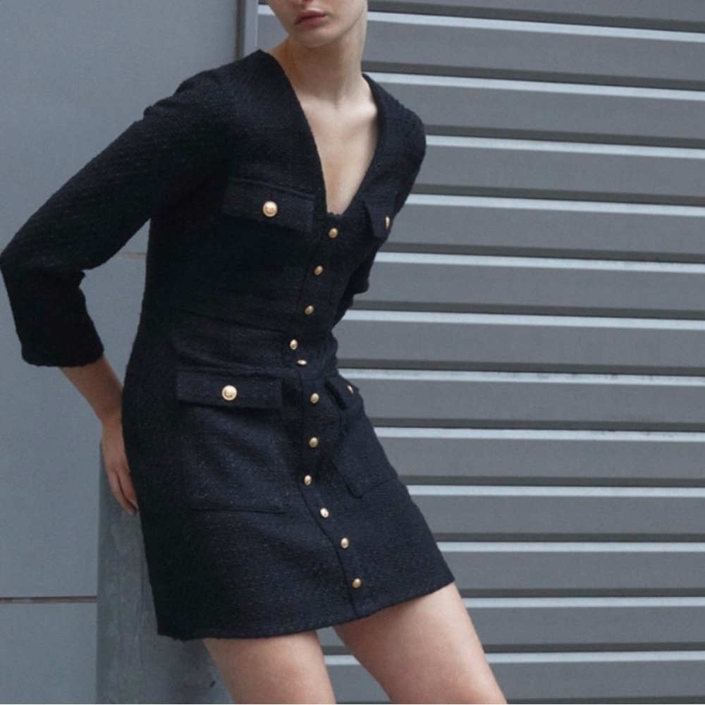 Zara Tweed Textured Dress